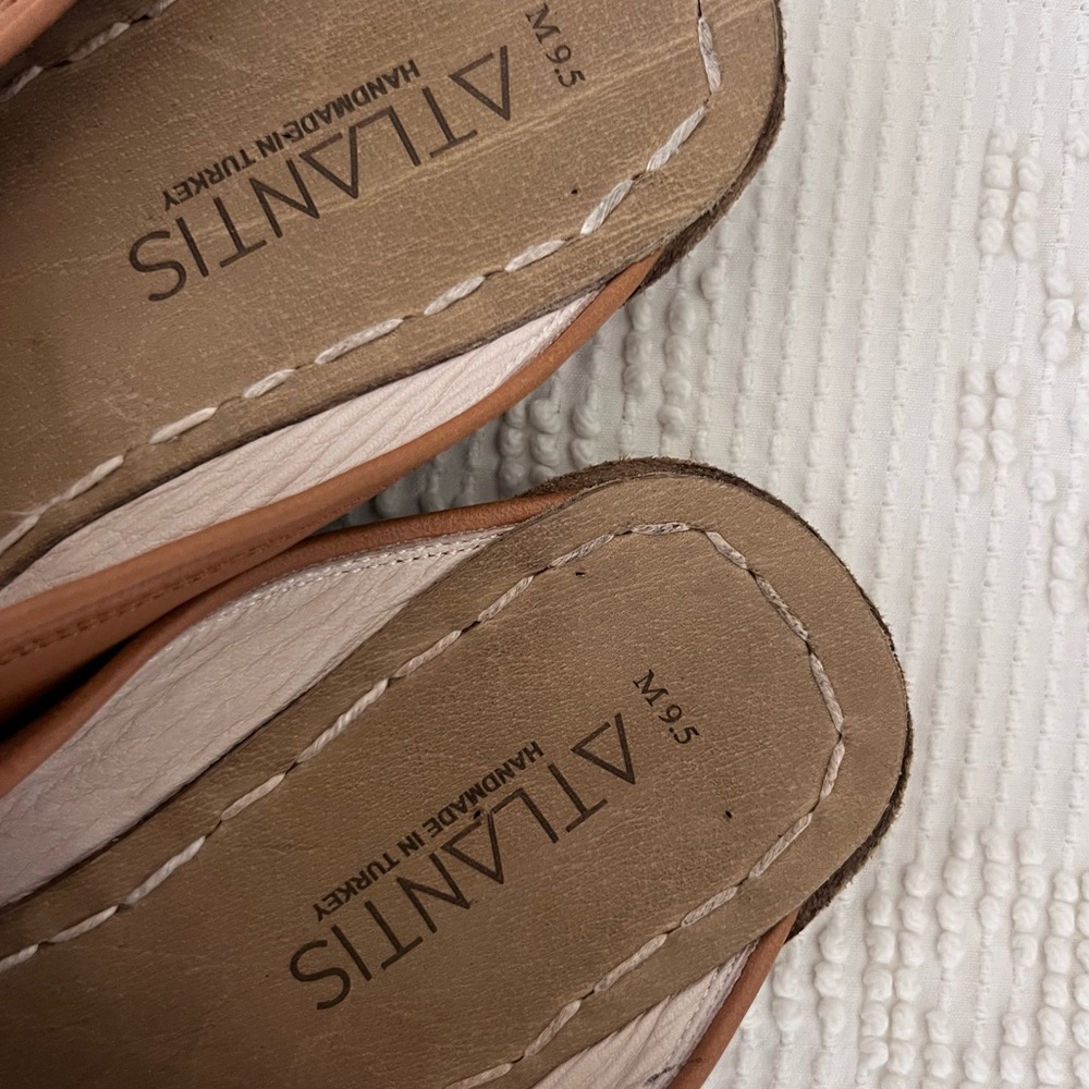 Atlantis Turkish Slides Handmade Leather Mules — Grounding Shoes - Picture 3 of 5